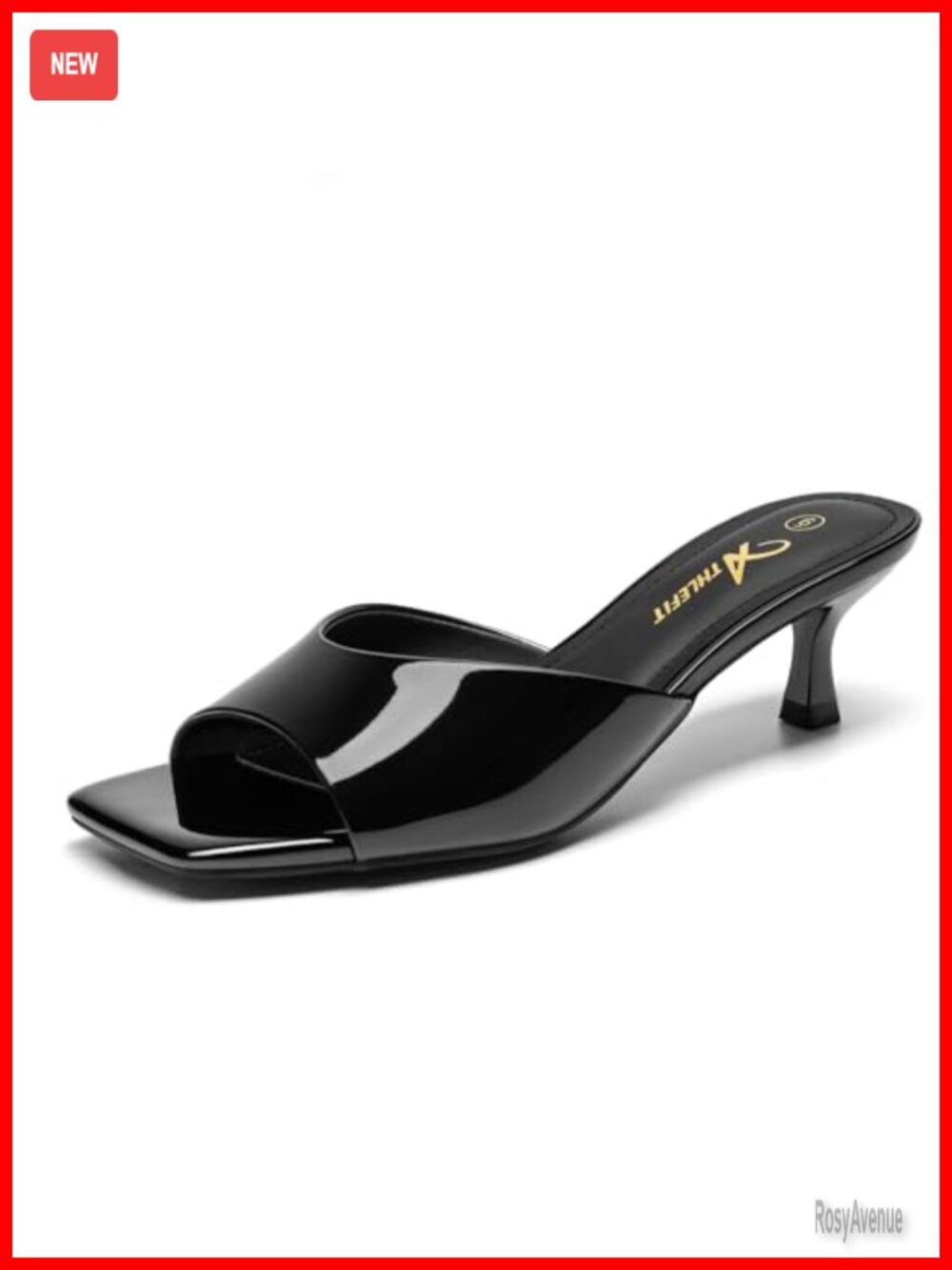 Kitten Heels Square Toe Heeled Sandals Slip On Comfortable Party Office
